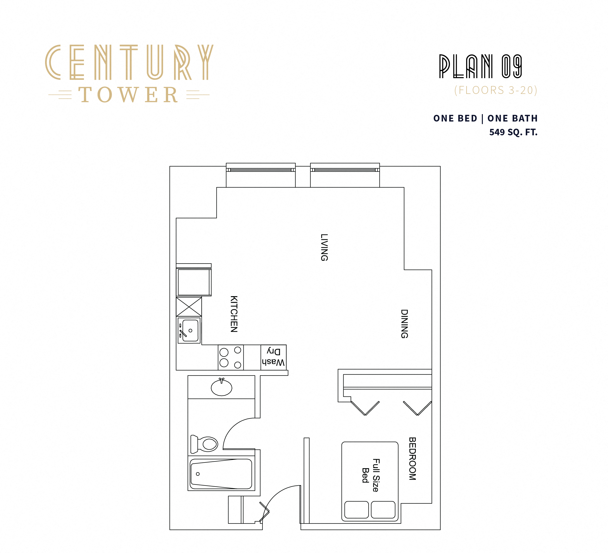 1 Bed 1 Bath 09 at Century Tower